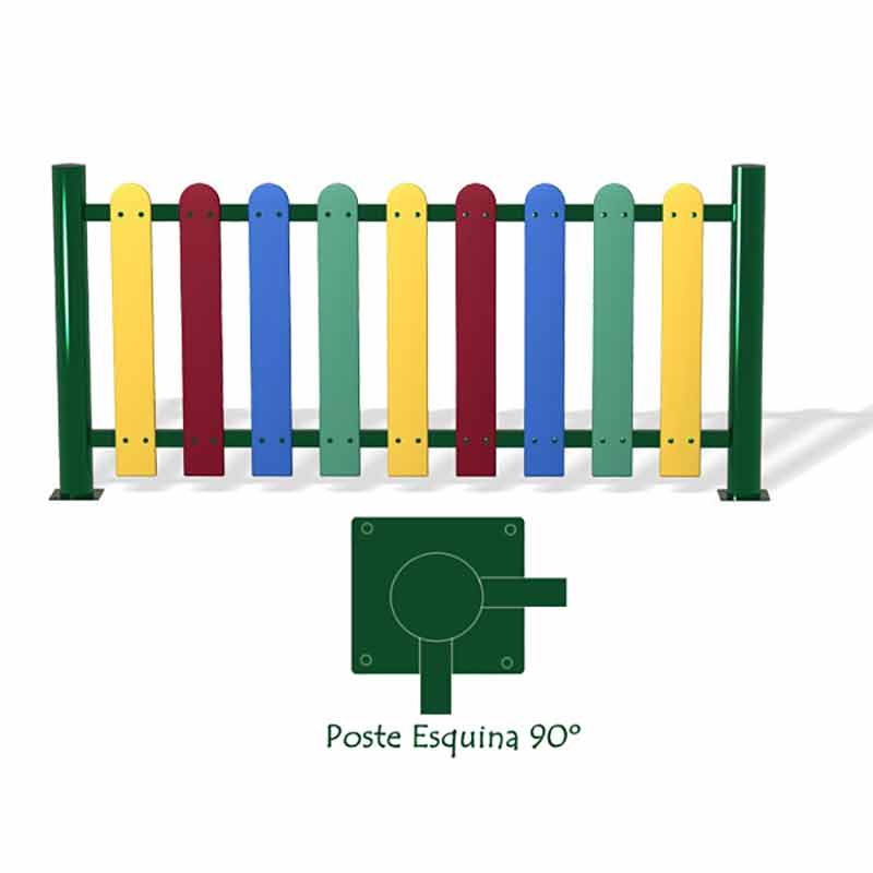 Valla polietileno ángulo 90º. Mobiliario escolar urbano Enclave Educativo