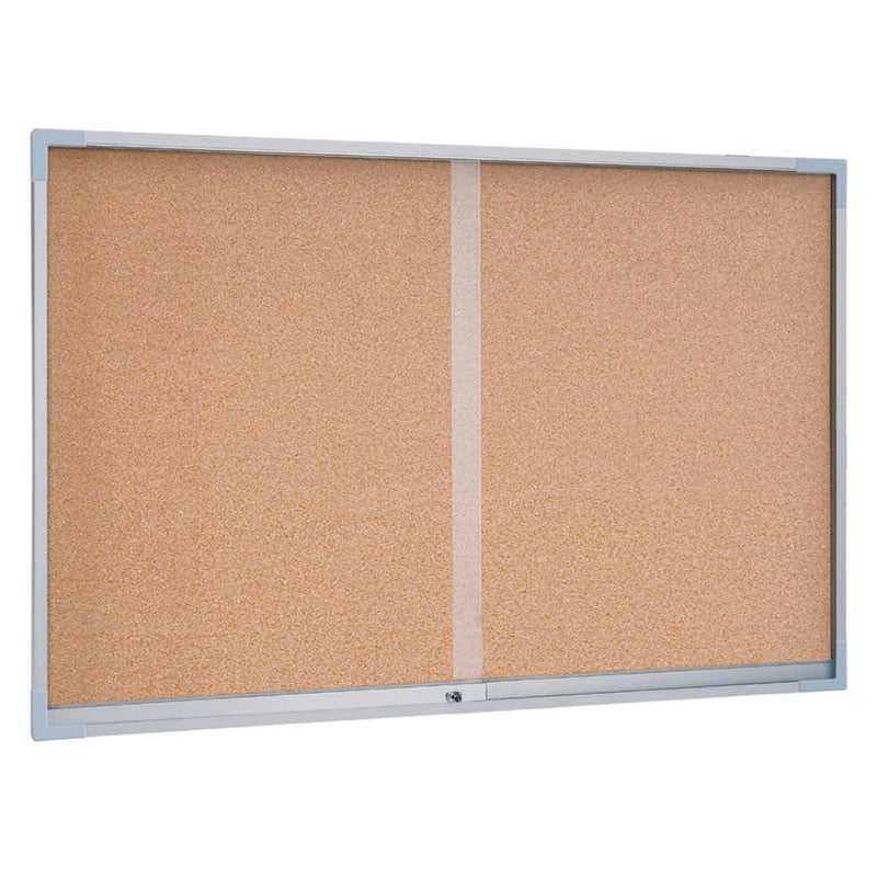 vitrina escolar corcho puertas correderas