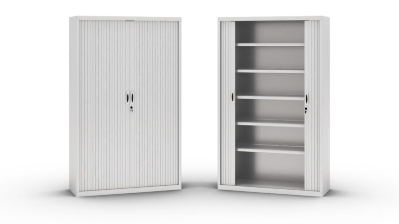 armario metálico con puertas de persiana