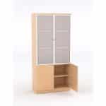 Armario-alto-con-puertas-de-cristal-bajas-ciegas-altura 196