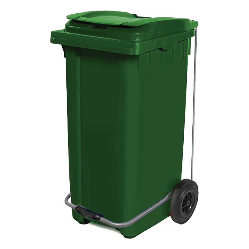 Contenedor-verde-con-pedal-120 litros