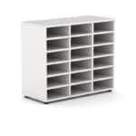 casillero de aula con 18 huecos color blanco