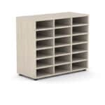 casillero de aula con 18 huecos color roble oasis