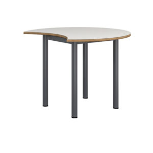 Mesa redonda-mordisco System - estructura gris RAL 7015 - madera gris-sin ruedas