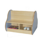 banco infantil doble cara para 4 niños