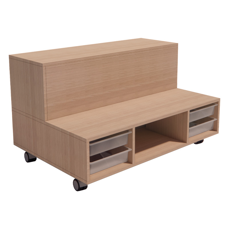 GRADA ESCOLAR KIDS CON CUBETAS Y COMPARTIMENTOS TRASEROS