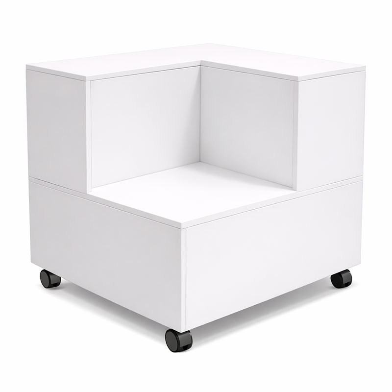 GRADA COLABORATIVA SERIE KIDS EN ESQUINA COMPARTIMENTOS TRASEROS