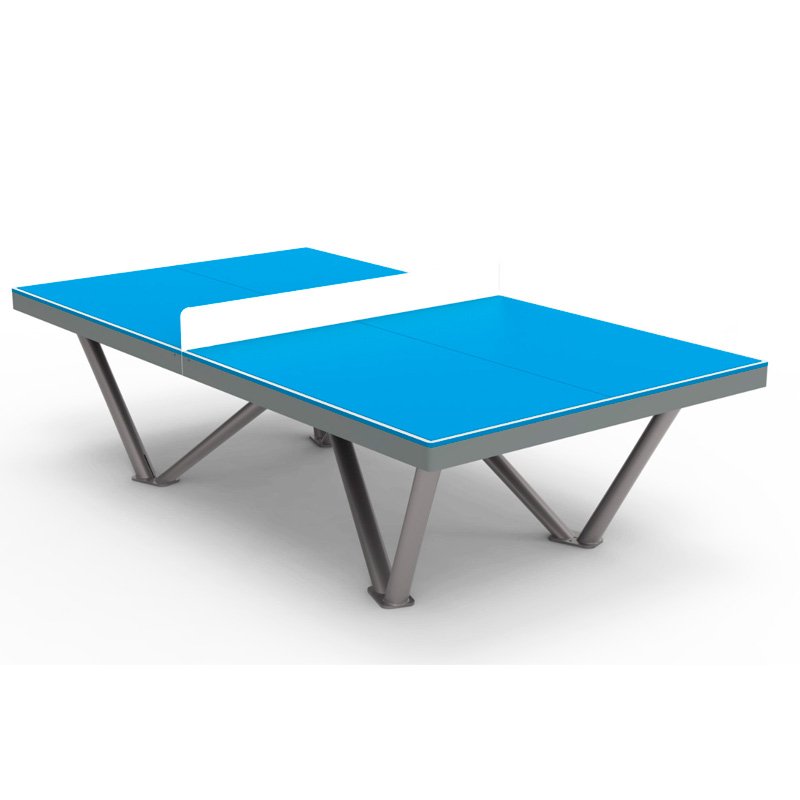 Mesa de ping-pong exterior antivandálica VMOTCF color azul para colegios, institutos y parques públicos.