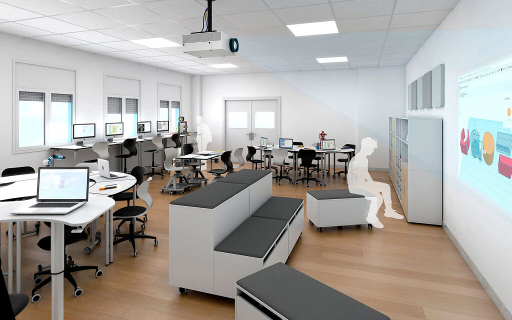 mobiliario escolar colaborativo para equipar un aula ateca