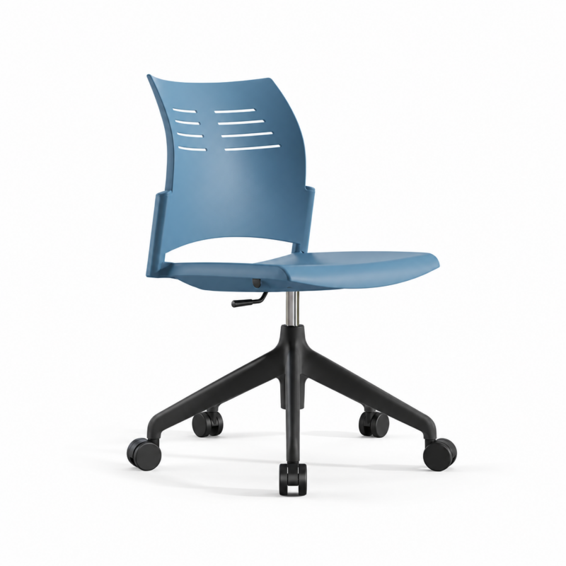 Silla giratoria Spacio carcasa azul con base color negro
