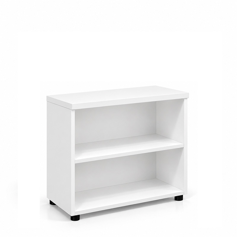 estanteria abierta con dos estntes altura 74 cm, color blanco, para uso en despachos y oficinas