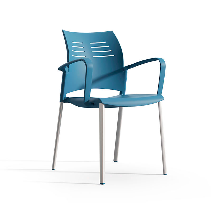 Silla SPACIO de polipropileno con brazos para aulas de formación y universidades